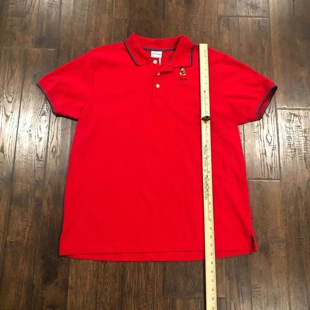 Disneyshopping.com Men’s Large Red Embroidered Mickey Mouse‎ Polo Shirt Don